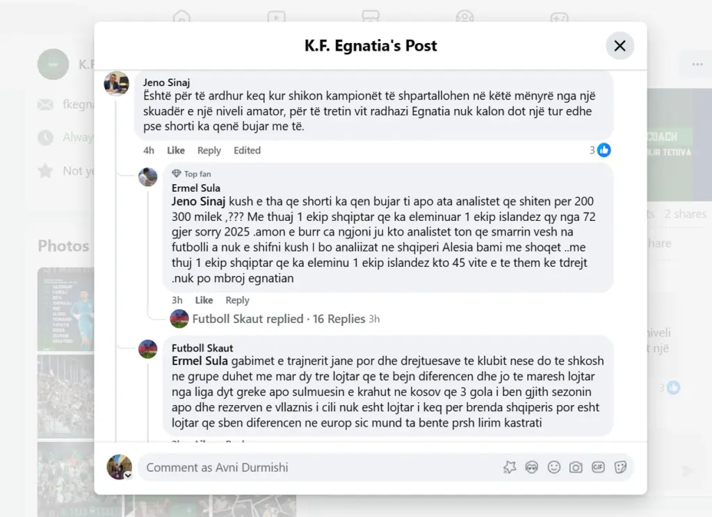 Egnatia pëson humbje të thellë në Islandë, tifozët revoltohen, heshtje e klubit në rrjetet sociale, nuk poston as rezultatin 3 Egnatia
