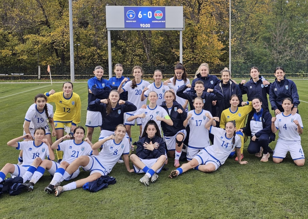 Kosova U17 femrat ka triumfuar me rezultat të thellë ndaj Azerbajxhanit – përplasja me Uellsin vendimtare për kreun e grupit! 2 Kosova U17 1