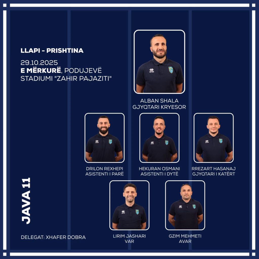 Llapi – Prishtina, statistikat 3 Llapi Prishtina gjyqtaret