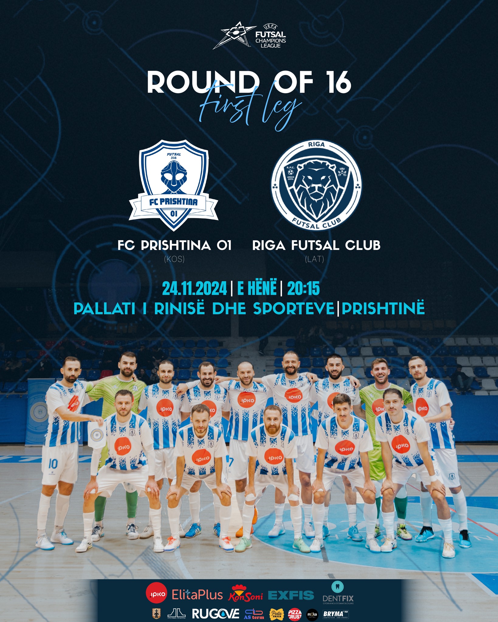 Futsal: FC Prishtina 01 pret FC Riga në raundin e 1/16-së të Ligës së Kampionëve të UEFA-s 5 585343362 1395335335929834 6016132873100339118 n