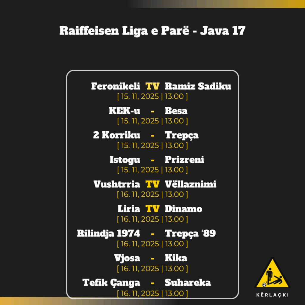 Liga e Parë: në fundjavë java e 17-të, tre derbi dhe tre transmetime 2 black yellow modern football matches instagram post 93