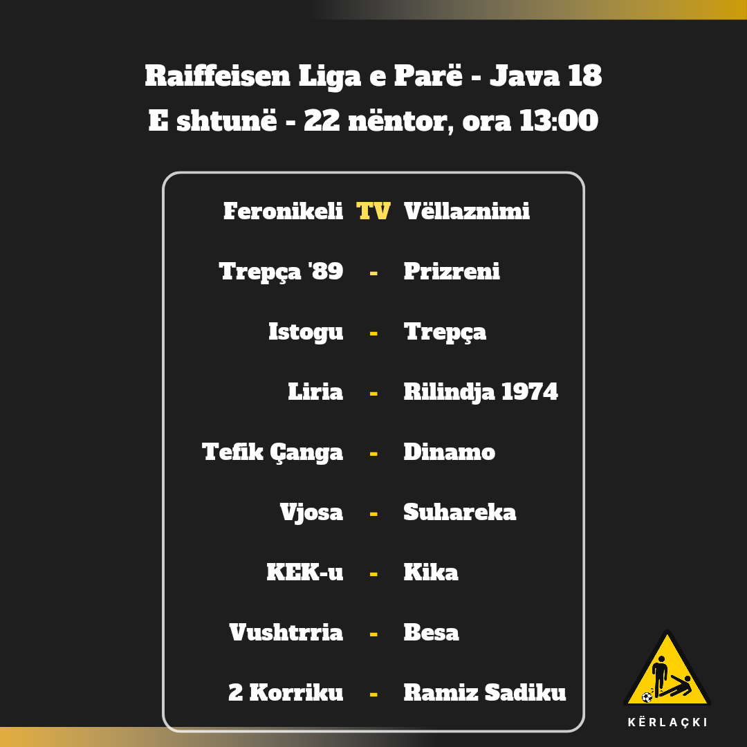 Liga e parë - java 18 - kërlaçki