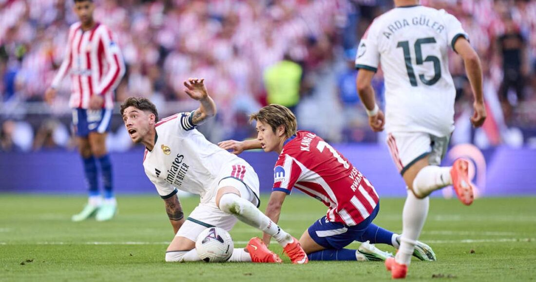 Fede Valverde (l.) am Boden